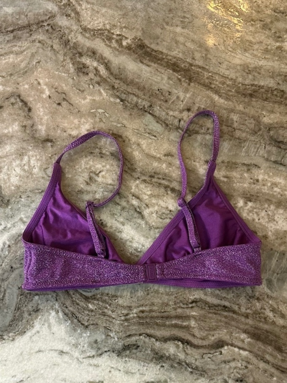 Triangl deep scoop sparkle bikini top Size Medium - Picture 2 of 4
